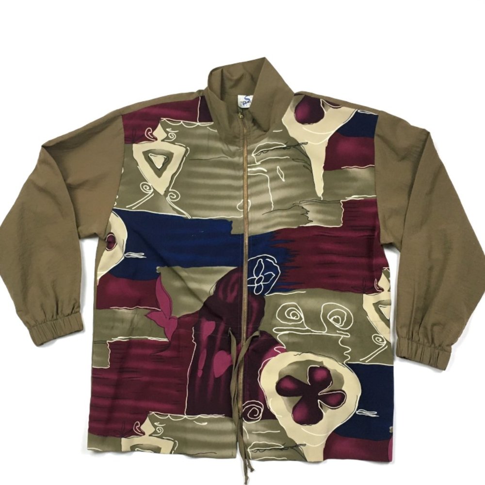 Abstract Print Windbreaker Jacket Rap 90s Wild